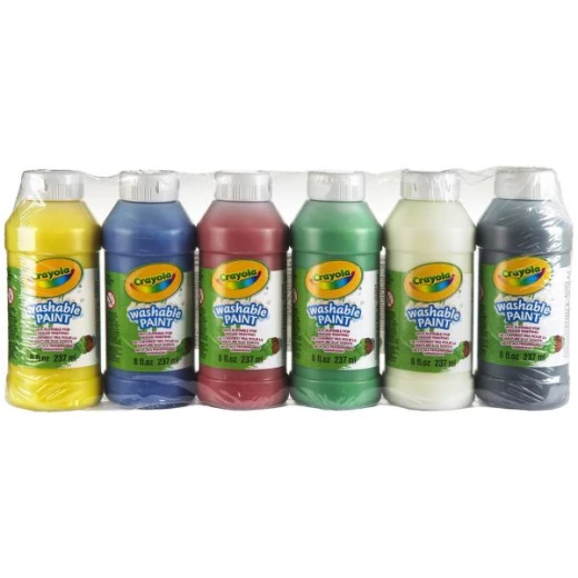 Crayola Washable Paint Bottles 250Ml - 6 Bottles