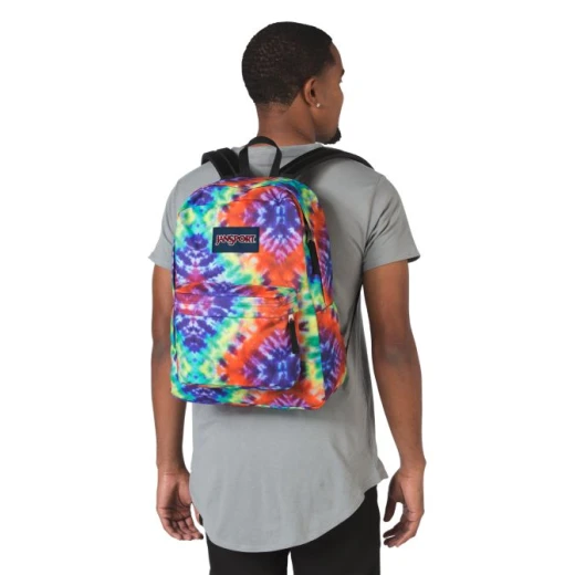 JanSport Superbreak Backpack, Red/Multi Hippie Days