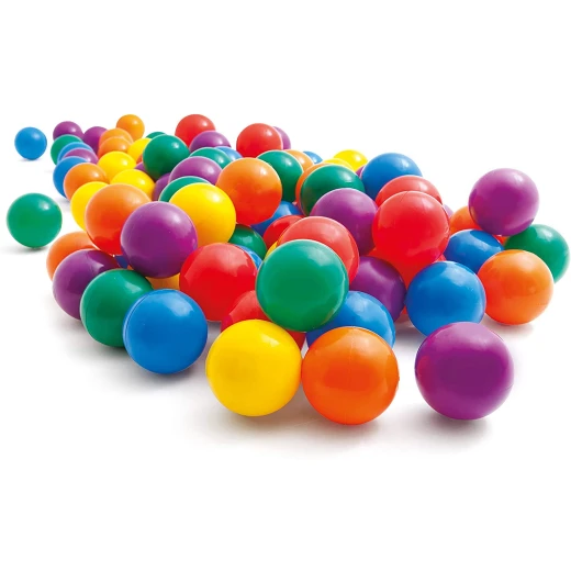 Intex Fun Balls - 100 Multi-Colored Plastic Balls, for Ages 2+