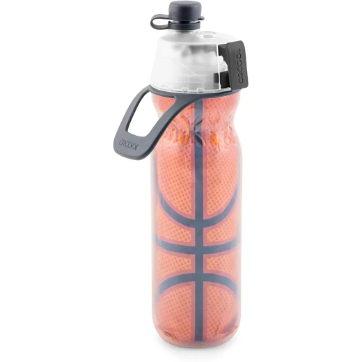 O2COOL Mist N 'Sip Insulated Squeeze Water Bottle, 590 ml, Basketball