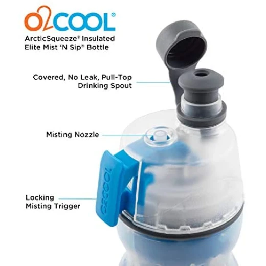 O2COOL Elite Mist ‘N Sip® – Splash Teal, Purple, 590 ml