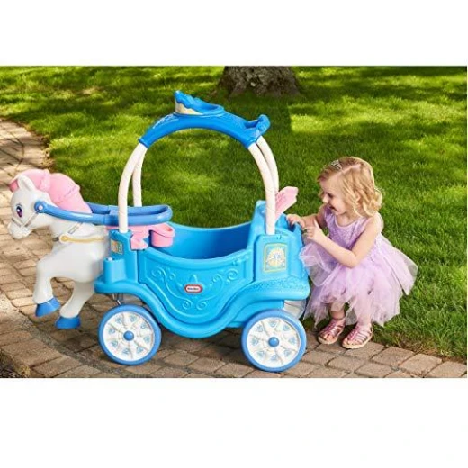 Little Tikes Princess Horse and Carriage Kids Ride On Play Toy Frosty Blue New