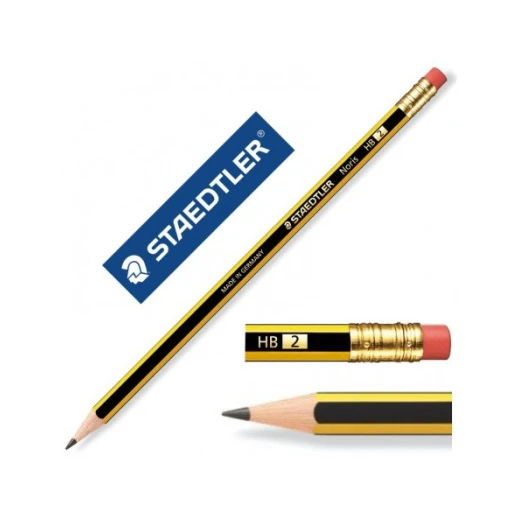 Staedtler Noris Pencil with Eraser Tip - HB (Pack of 12)