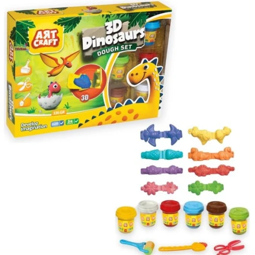 Art Craft 3D Dinosaur Play Dough Set