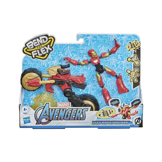 Marvel Bend & Flex, Flex Rider Iron Man & 2-In-1 Motorcycle