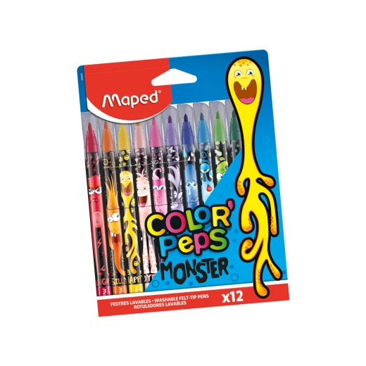 Maped Color'Peps 12 MonsterFelt Tip Colouring Pens