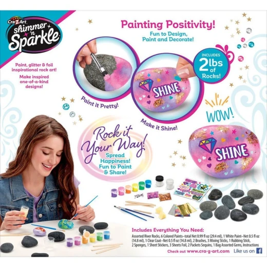 CraZArt Shimmer N Sparkle Inspirational Rock Art Kit '