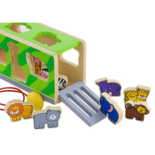 Viga Wooden Pull Along Shape Sorting Animal Truck '