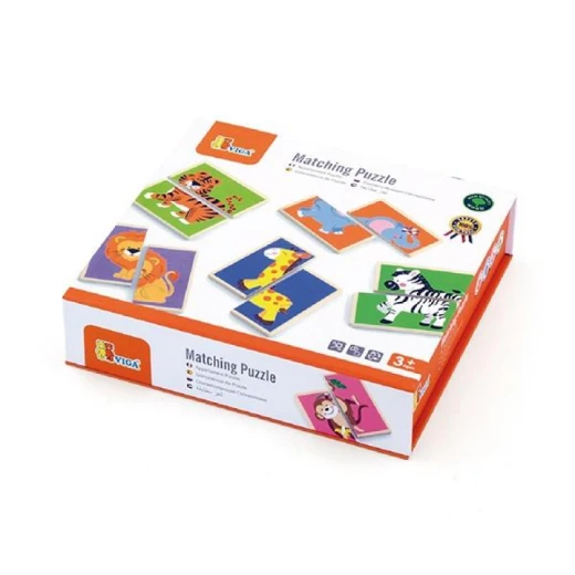 Viga Matching Puzzle, Wild Animals Design '