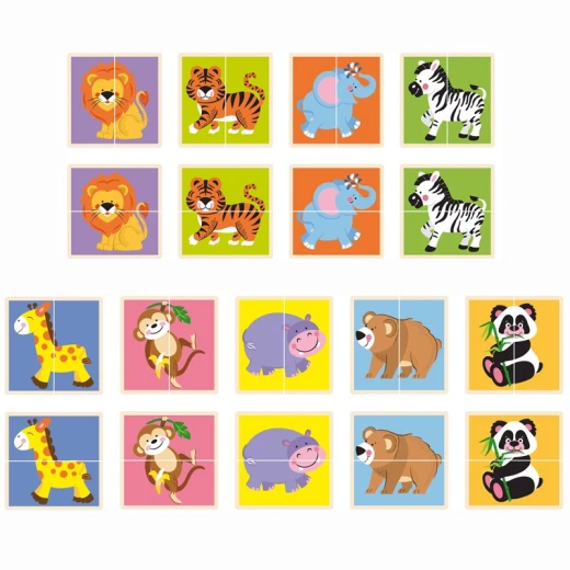 Viga Matching Puzzle, Wild Animals Design '