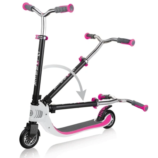 Globber Flow 125 Foldable Scooter, Black and Pink Color '