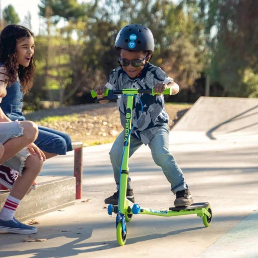 Yvolution Yfliker Scooter A1 Air 2018 Refresh, Blue & Green Color, 3 Wheels