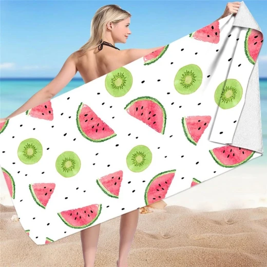 Rectangle Beach Towel, Summer Fruit Design