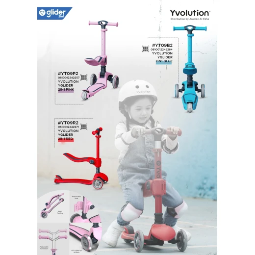 Yvolution Y Glider 2 in1, Blue Color