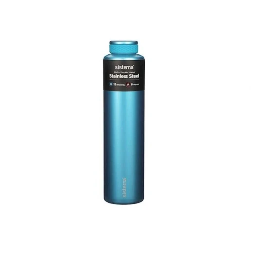 Sistema - 600ml Chic Stainless Steel Bottle Blue