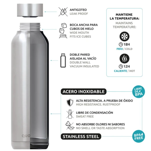 Quokka Stainless Steel Bottle, Floral Design, 630 Ml