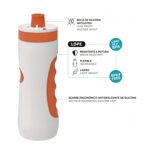 Quokka Sports Water Bottle, Orange Color, 680 Ml