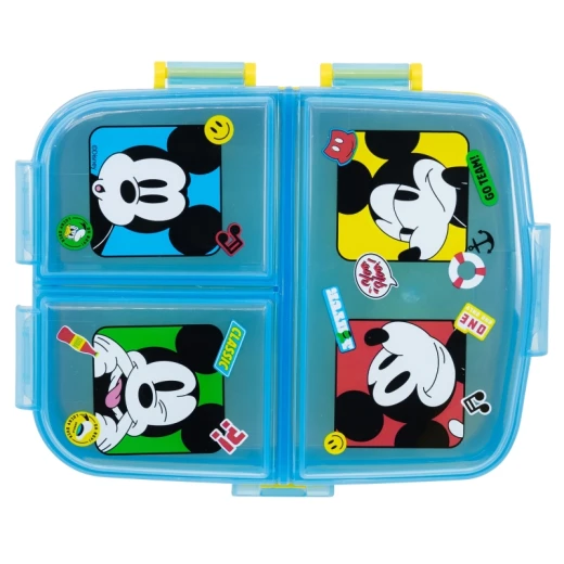 Stor Xl Multi Compartment Rectangular Sandwich Box Mickey Mouse Fun-tastic