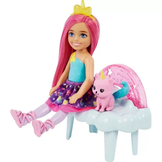 Barbie | Dreamtopia Chelsea Doll | Nurturing Fantasy | Playset and Pet Kitten