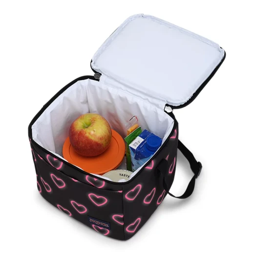 JanSport Super Snack Lunch Bag, Happy Heart Black