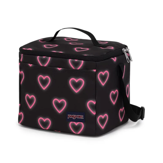 JanSport Super Snack Lunch Bag, Happy Heart Black