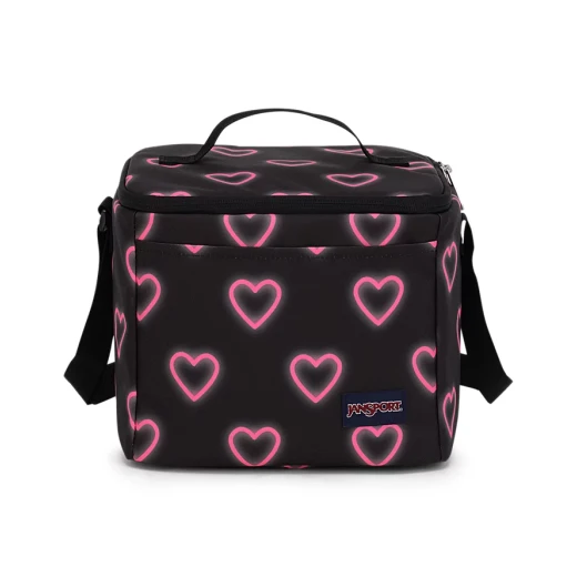 JanSport Super Snack Lunch Bag, Happy Heart Black