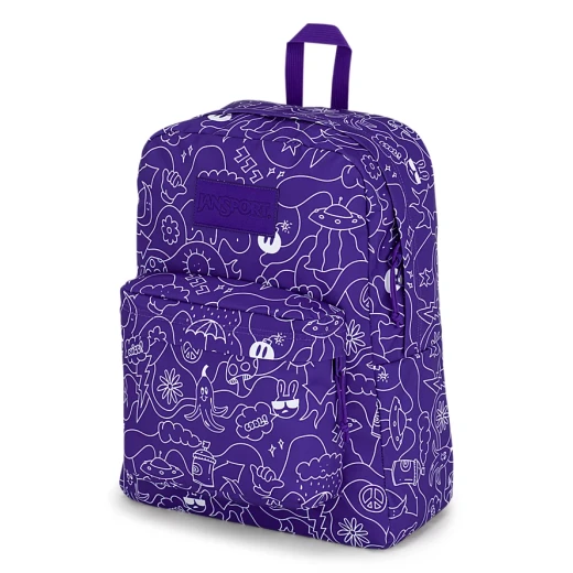 JanSport SuperBreak Plus Backpack, Dub Doodle Purple