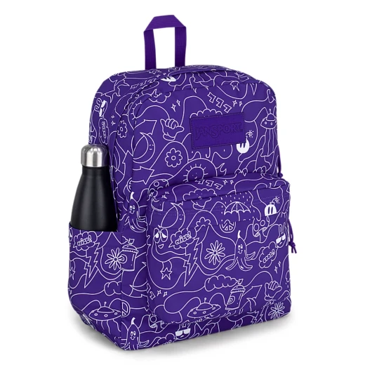 JanSport SuperBreak Plus Backpack, Dub Doodle Purple