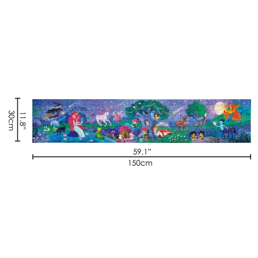 Hape Magic Forest Puzzle 1.5 Meter Long | 200 Pieces Colorful Giant Glow-in-The-Dark Enchanted Jigsaw, for Children 6+ Years