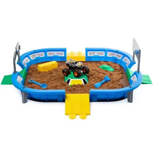 Monster Jam, Monster Dirt Arena 24-inch Playset with 2lbs of Monster Dirt and Exclusive 1:64 Scale Die-Cast Monster Jam Truck'