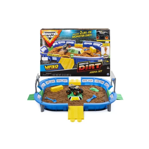 Monster Jam, Monster Dirt Arena 24-inch Playset with 2lbs of Monster Dirt and Exclusive 1:64 Scale Die-Cast Monster Jam Truck'