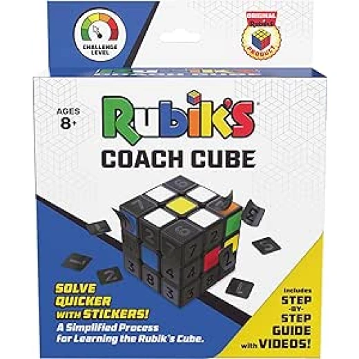 Rubik’s Coach Cube, Learn to Solve 3x3 Cube with Stickers, Guide and Videos | Stress Relief Fidget Toy | Adult Toy Fidget Cube | for Ages 8 and up'