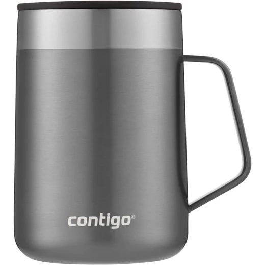 Contigo Streeterville Desk Mug, insulated coffee mug with stainless steel handle, coffee to go mug with lid, keeps coffee and tea ideal for office & home, 410 ml