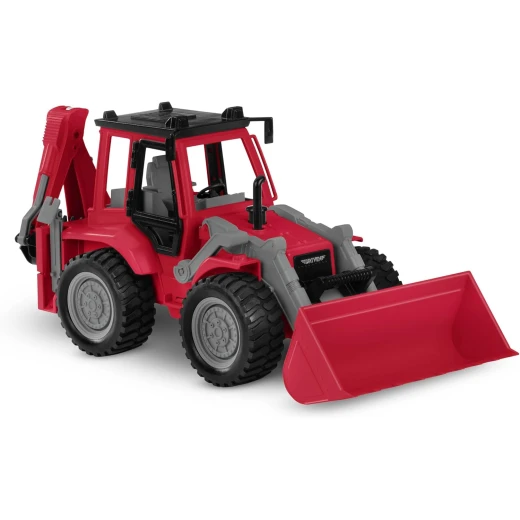 Driven , Red Midrange Backhoe Loader'