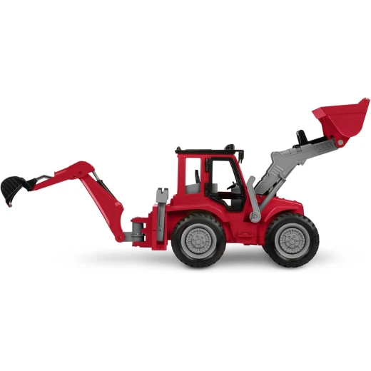 Driven , Red Midrange Backhoe Loader'