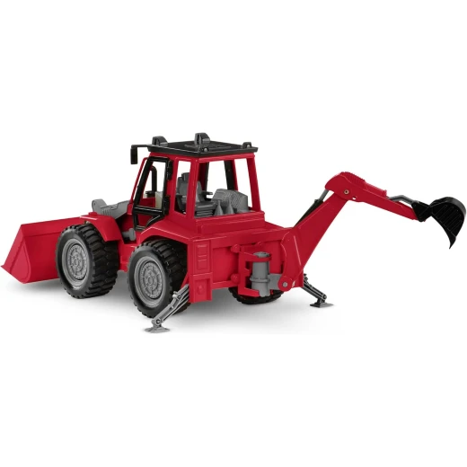 Driven , Red Midrange Backhoe Loader'