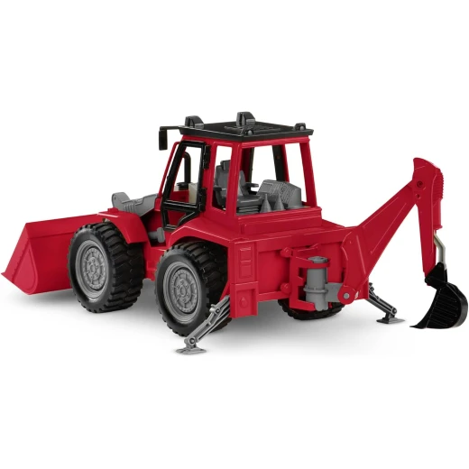 Driven , Red Midrange Backhoe Loader'