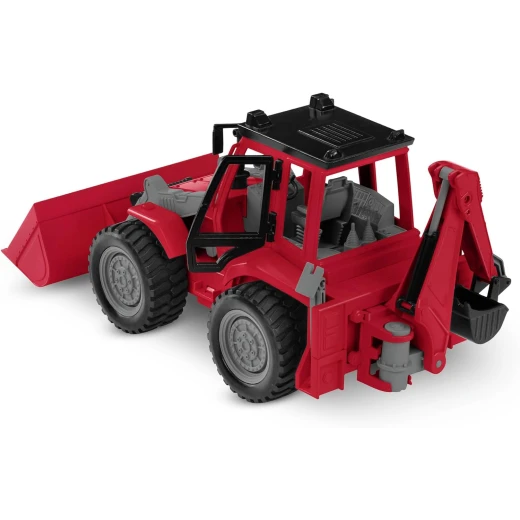 Driven , Red Midrange Backhoe Loader'