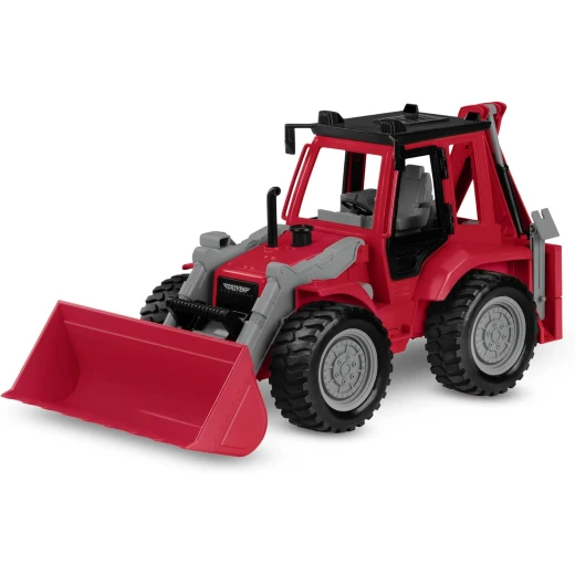 Driven , Red Midrange Backhoe Loader'