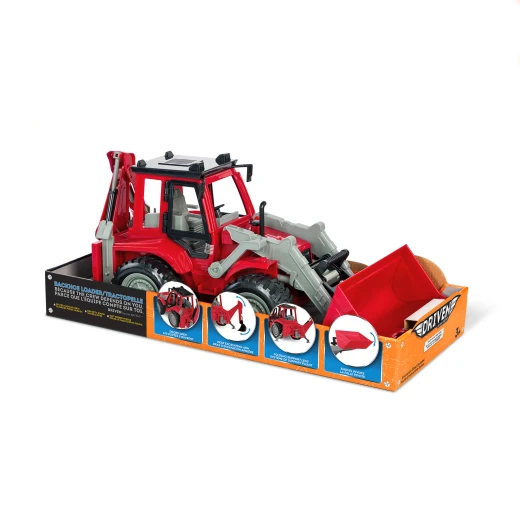 Driven , Red Midrange Backhoe Loader'