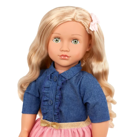 Our Generation , Doll with Denim-Style Top & Pink Skirt , Emily , 46 cm