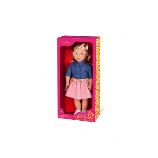 Our Generation , Doll with Denim-Style Top & Pink Skirt , Emily , 46 cm