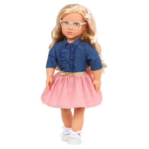 Our Generation , Doll with Denim-Style Top & Pink Skirt , Emily , 46 cm