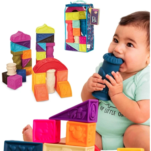 B. Toys , Elemenosqueeze Baby Blocks