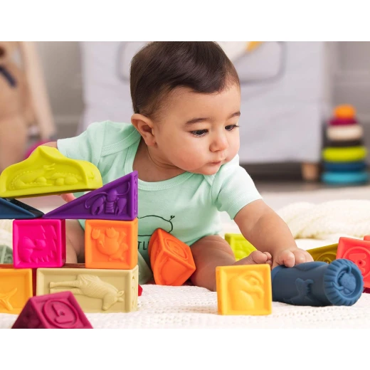 B. Toys , Elemenosqueeze Baby Blocks