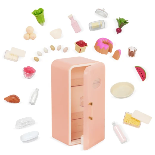 Our Generation Perfectly Fresh 46cm Doll Mini Fridge & Play Food Set