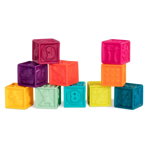 B. Toys , One Two Squeeze & Skipping Stones Set , Baby Blocks & Stacking Rings