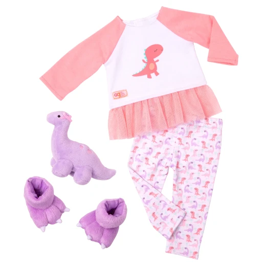 Our Generation , Dinosaur Pajama Outfit for 46 cm Dolls , Dream Bright Sleep Tight