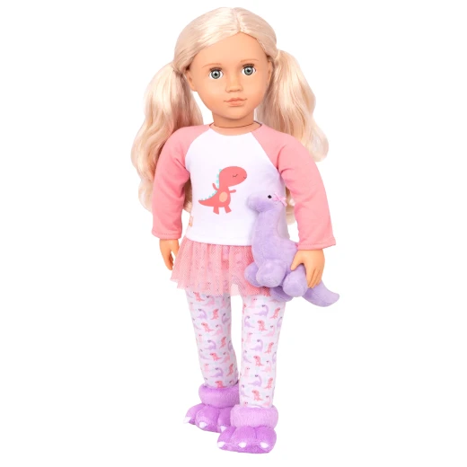 Our Generation , Dinosaur Pajama Outfit for 46 cm Dolls , Dream Bright Sleep Tight