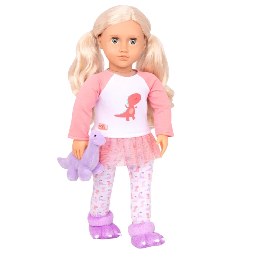 Our Generation , Dinosaur Pajama Outfit for 46 cm Dolls , Dream Bright Sleep Tight